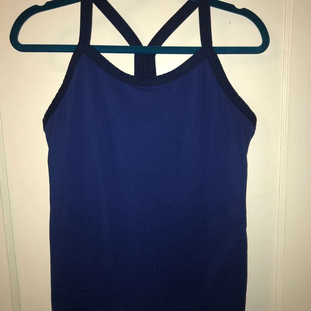 Lulu Nave blue work out tank razor back